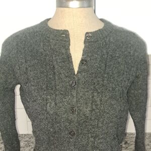 GAP Gray Cable Knit Button Front Cardigan